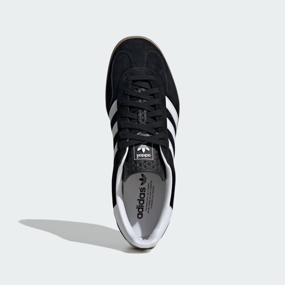 adidas Black and White Gazelle Suede Sneakers - Picture 7 of 8